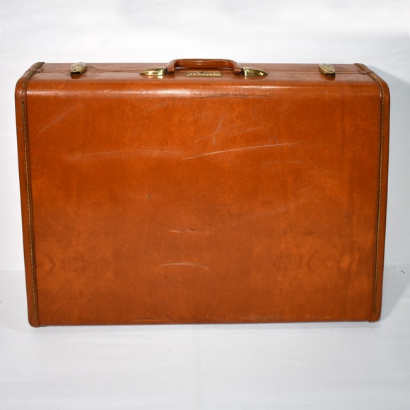Vintage Samsonite Streamlite Hard Shell Faux Leather Luggage Suitcase With Key - Picture 1 of 13